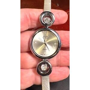 Women's 35mm Silver Tone Montres de Fleur Watch, Water Resistant